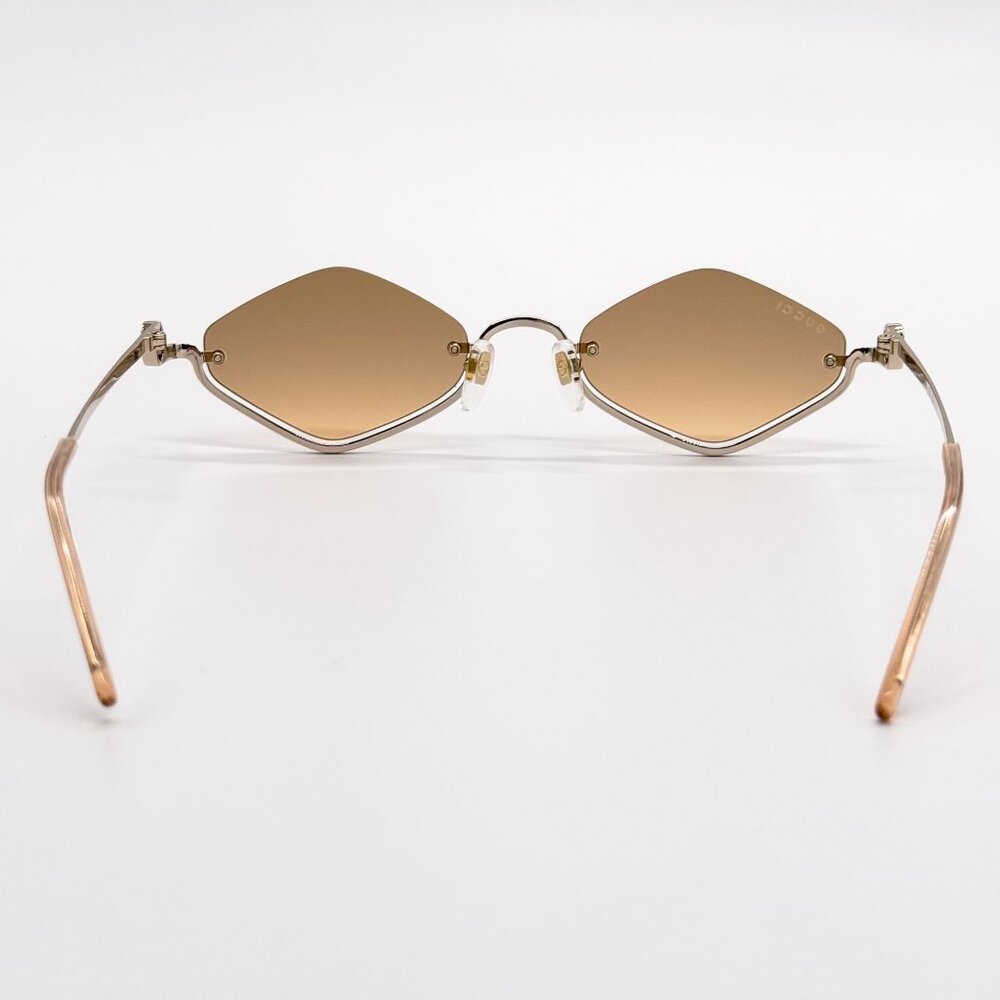 NEW GUCCI SUNGLASSES GOLD WOMEN GEOMETRIC EYEWEAR GUCCI GG1604S 003 - Picture 8 of 12